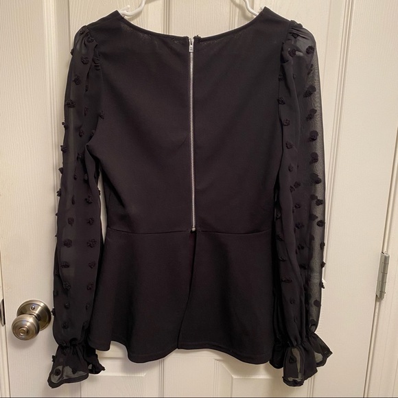 Forever 21 Puff Sleeve Peplum Top - Picture 4 of 4